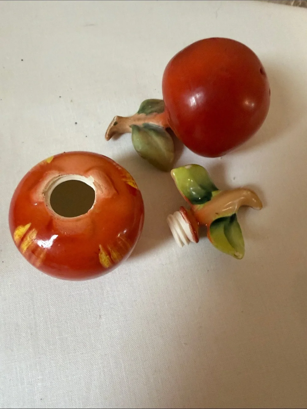 Vintage Ceramic Apple Salt & Pepper Set Marked Japan